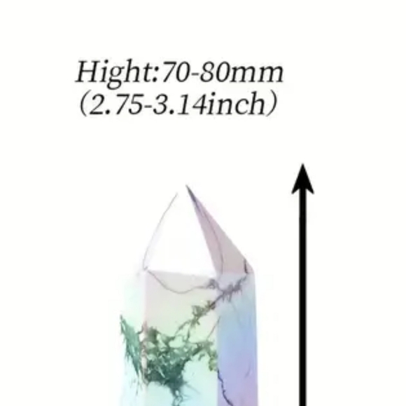 Natural Aura Howlite Crystal Point Electroplating Wand Stone Energy - Picture 7 of 10